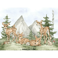 Designed4Kids wandvullend behang kinderkamer forest baby's-350 x 260 cm