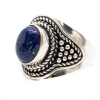 Edelsteen Ring Lapis Lazuli 925 Zilver "Feze" (Maat 17)