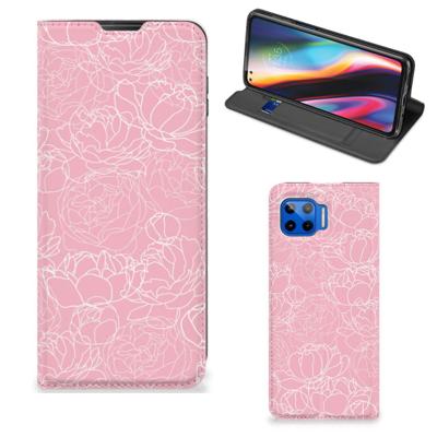 Motorola Moto G 5G Plus Smart Cover White Flowers