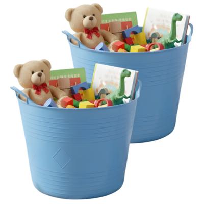 Storage solutions speelgoedmand - 2x - blauw - 27 l - kunststof - 42 x 35 cm - opbergmand