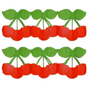 2x stuks kersen fruit thema party slinger van papier 3 meter