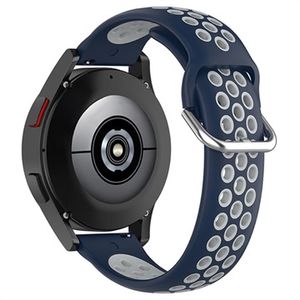 Tweekleurige Samsung Galaxy Watch4/Watch4 Classic/Watch5/Watch6 siliconen sportband- donkerblauw / grijs