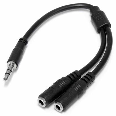 Audio Jack Adapter Startech MUY1MFFS Zwart 0,2 m
