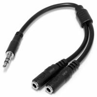 Audio Jack Adapter Startech MUY1MFFS Zwart 0,2 m