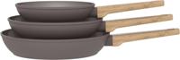 Set van 3 koekenpannen - Geschikt voor alle kookplaten inclusief inductie - ARTHUR MARTIN - AM1052 - Keramische coating - Ø 20-24-28 cm - Taupe