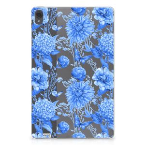 Siliconen Hoesje voor Lenovo Tab P11 | P11 Plus Flowers Blue