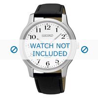 Horlogeband Seiko 7N42-0GE0 / SGEH69P1 / 4LR1JE Leder Zwart 20mm - thumbnail
