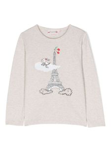 Bonpoint t-shirt en coton à imprimé graphique - Gris