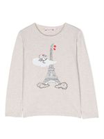 Bonpoint t-shirt en coton à imprimé graphique - Gris