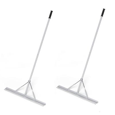 Twee Aluminium Tuinharken 91 cm Brede Kop Landschapshark met 174 cm Lange Steel en 36 Tanden Tuingereedschap