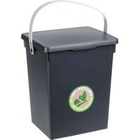 Gft afvalbakje voor aanrecht - 5,5L - klein - antraciet grijs - afsluitbaar
