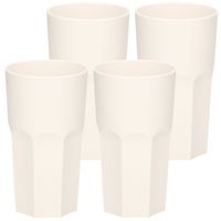 12x stuks onbreekbaar retro glas wit kunststof 33 cl/330 ml