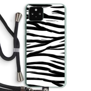 Zebra pattern: Pixel 5a 5G Transparant Hoesje met koord
