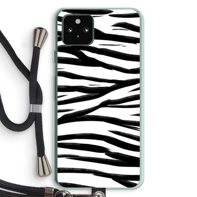 Zebra pattern: Pixel 5a 5G Transparant Hoesje met koord