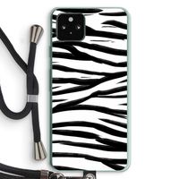 Zebra pattern: Pixel 5a 5G Transparant Hoesje met koord