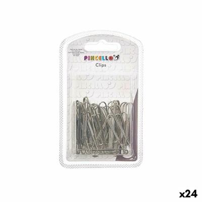 Clip Zilverkleurig Groot Metaal (24 Stuks)