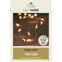 Draadverlichting lichtsnoer - 100 led lampjes - koper draad - warm wit licht - 500 cm Draadverlichting lichtsnoer - 100 led lampjes - koper draad - warm wit licht - 500 cm