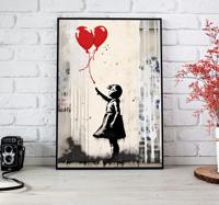 Meisje met ballon kunstposter muur