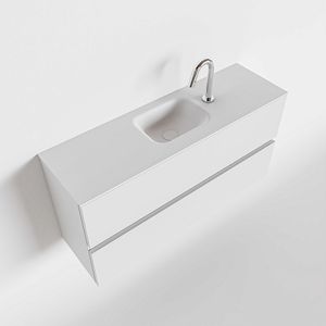 Toiletmeubel Mondiaz Ada | 100 cm | Meubelkleur Talc | Lex wastafel Talc Midden | 1 kraangat