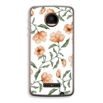 Peachy flowers: Motorola Moto Z Force Transparant Hoesje