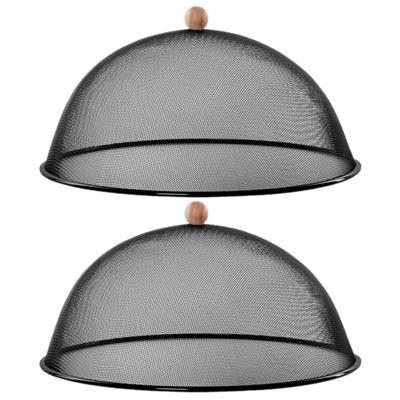 Esschert Design Luxe stevige vliegenkap/voedselkap - Set van 3x stuks - zwart - metaal - D43 x H21 c