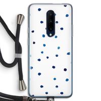 Blauwe stippen: OnePlus 7 Pro Transparant Hoesje met koord