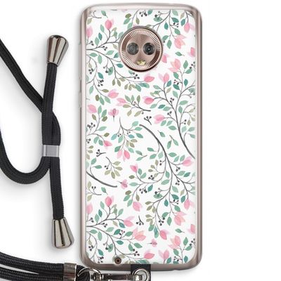 Sierlijke bloemen: Motorola Moto G6 Transparant Hoesje met koord