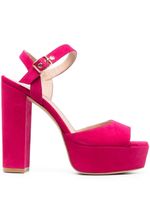 Stuart Weitzman sandales en daim à plateforme 135 mm - Rose - thumbnail