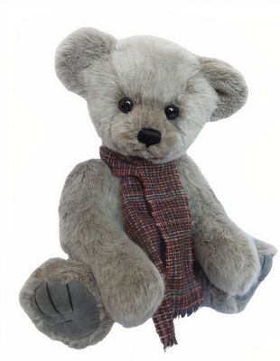 Clemens knuffelbeer Teddy Yuno junior 35 cm pluche zilvergrijs
