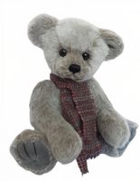 Clemens knuffelbeer Teddy Yuno junior 35 cm pluche zilvergrijs - thumbnail