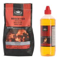 Fancy Flames BBQ aanmaakset - briketten - 3 kilo - met Bio aanmaakgel