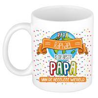 Naam mok papa Raphael - wit - de beste - keramiek - 300 ml - Vaderdag/verjaardag