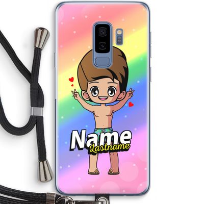 Chibi Maker man: Samsung Galaxy S9 Plus Transparant Hoesje met koord