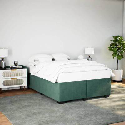 Bedframe zonder matras 140x190 cm fluweel donkergroen