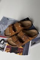 Birkenstock slippers Arizona Rivet Suede 1031731 mink