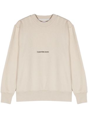 Calvin Klein Jeans sweat Relaxed à logo brodé - Tons neutres