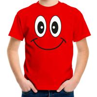 Verkleed t-shirt voor kinderen/jongens - smiley - rood - feestkleding