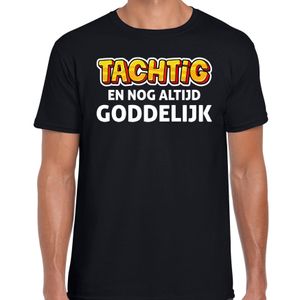 Verjaardag cadeau t-shirt 80 jaar - tachtig en goddelijk zwart voor heren