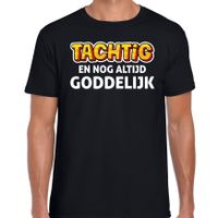 Verjaardag cadeau t-shirt 80 jaar - tachtig en goddelijk zwart voor heren 2XL  - - thumbnail