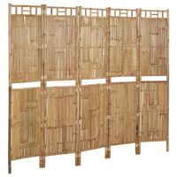 The Living Store Kamerscherm Bamboe 5 Panelen - 200x180 cm - Waterbestendig - Duurzaam - thumbnail