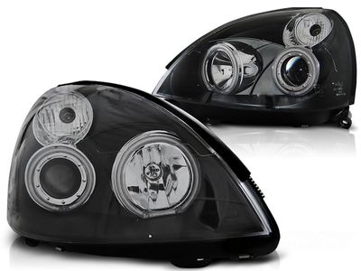 Tuning-Tec Koplampen dual halo rims RENAULT CLIO II 06 01-09 05 ANGEL EYES CCFL ZWART