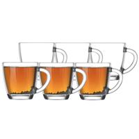 LAV Koffie/thee glazen Artemis - set 6x stuks - transparant glas - 230 ml