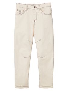 Brunello Cucinelli Kids jean droit à taille mi-haute - Tons neutres
