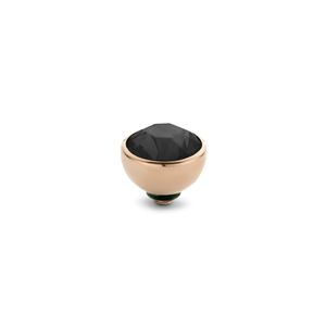 Melano Twisted Basic CZ Steentje Black Rosé | 8 mm