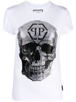 Philipp Plein t-shirt à imprimé tête de mort - Blanc - thumbnail