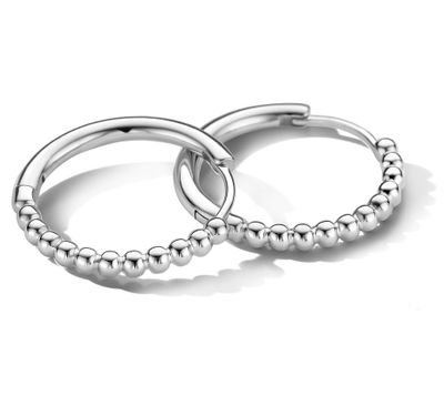TFT Klapoorringen Bolletjes Zilver Gerhodineerd Glanzend 2 mm x 20 mm