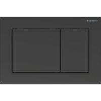 Geberit Omega20 bedieningsplaat - 2-toets spoeling - rechthoekige knoppen - matzwart/zwart/matzwart 115.080.16.1