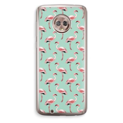 Flamingoprint groen: Motorola Moto G6 Transparant Hoesje