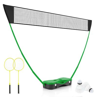 270 x 160 cm Badmintonnet en Racketset Draagbare Badmintonset 2 Shuttlecocks Premium Net 2 Rackets Opbergdoos Groen