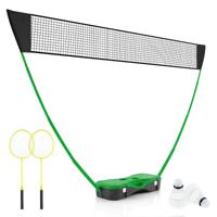 270 x 160 cm Badmintonnet en Racketset Draagbare Badmintonset 2 Shuttlecocks Premium Net 2 Rackets Opbergdoos Groen - thumbnail